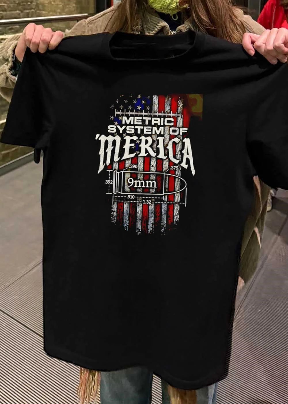 Metric System of Merica 9mm Bullet Graphic shirt