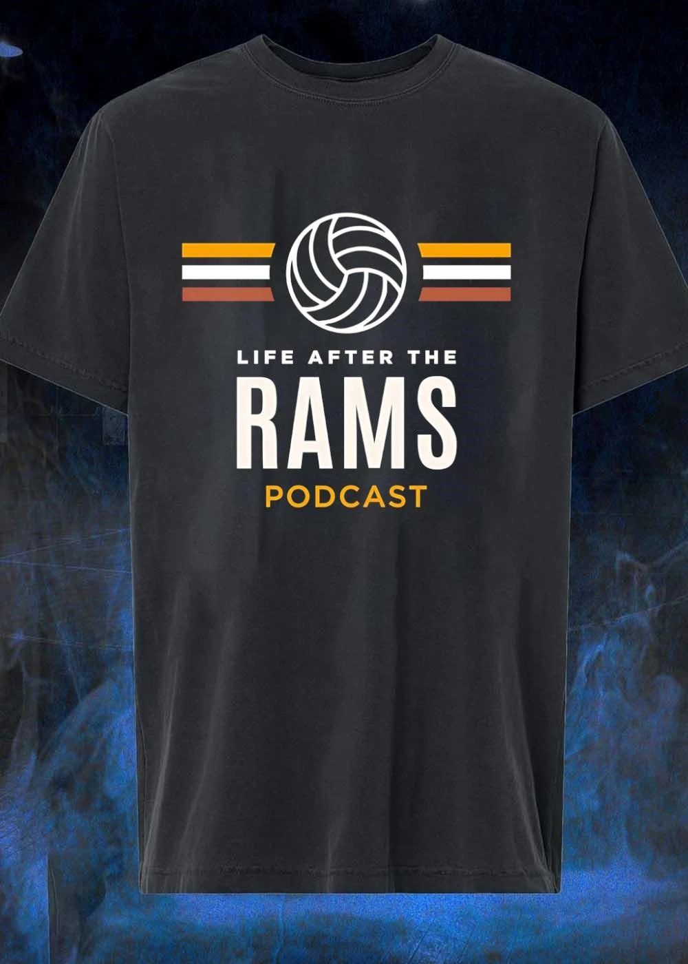 Life After The Rams Podcast Volleyball Retro Stripes Line Art shirt