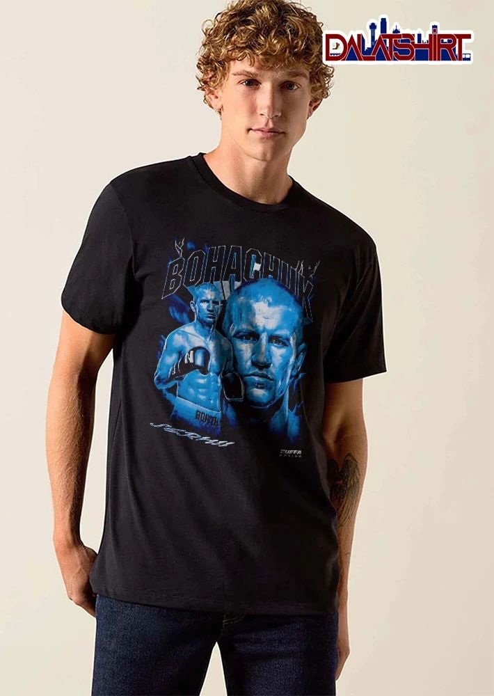 Zuffa Boxing Serhii Bohachuk Blue Monochrome Boxer Double Portrait Bootleg shirt
