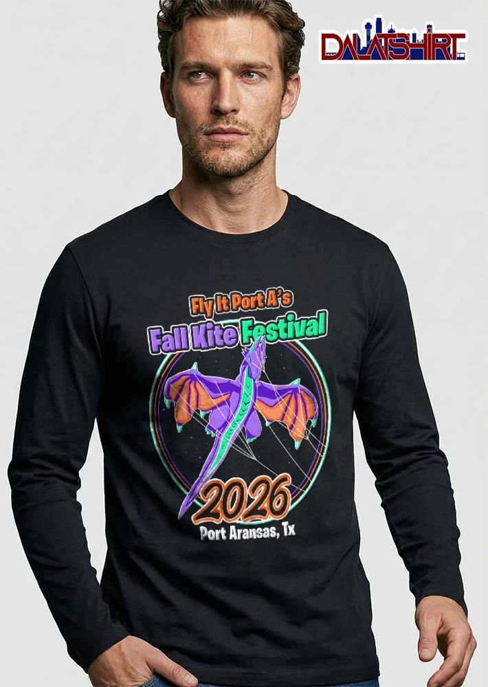 Fly It Port As Fall Kite Festival Aransas Tx 2026 Purple Flying Dragon Circle Badge shirt