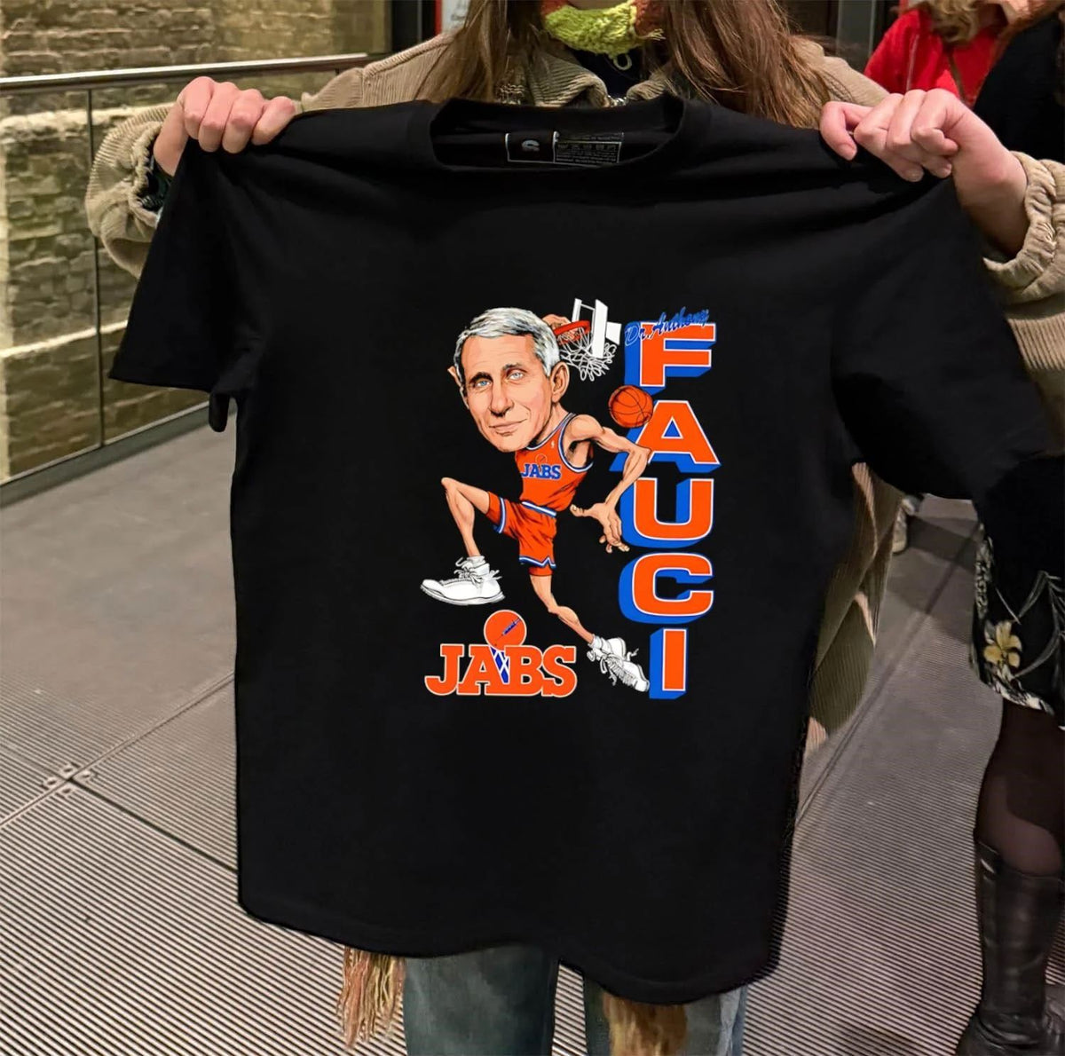 Dr Anthony Fauci Dunking Basketball JABS shirt