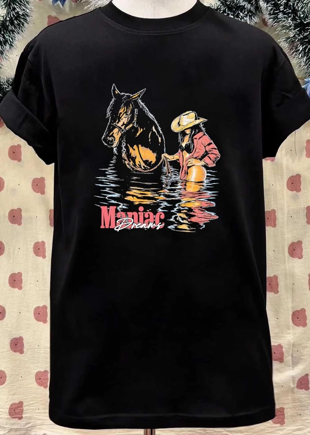 Maniac Dreams Cowgirl Leading Horse in Water shirt