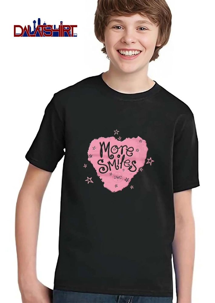 More Smiles DWC Torn Pink Heart Hand Drawn Outline Stars shirt