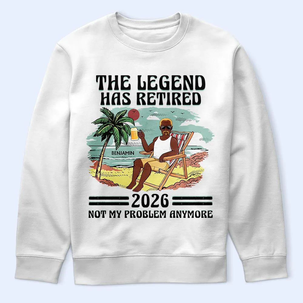 The Legend Has Retired Vintage - Retirement Gift For Beach Lovers, Dad, Mom, Grandpa, Grandma - Personalized T Shirt