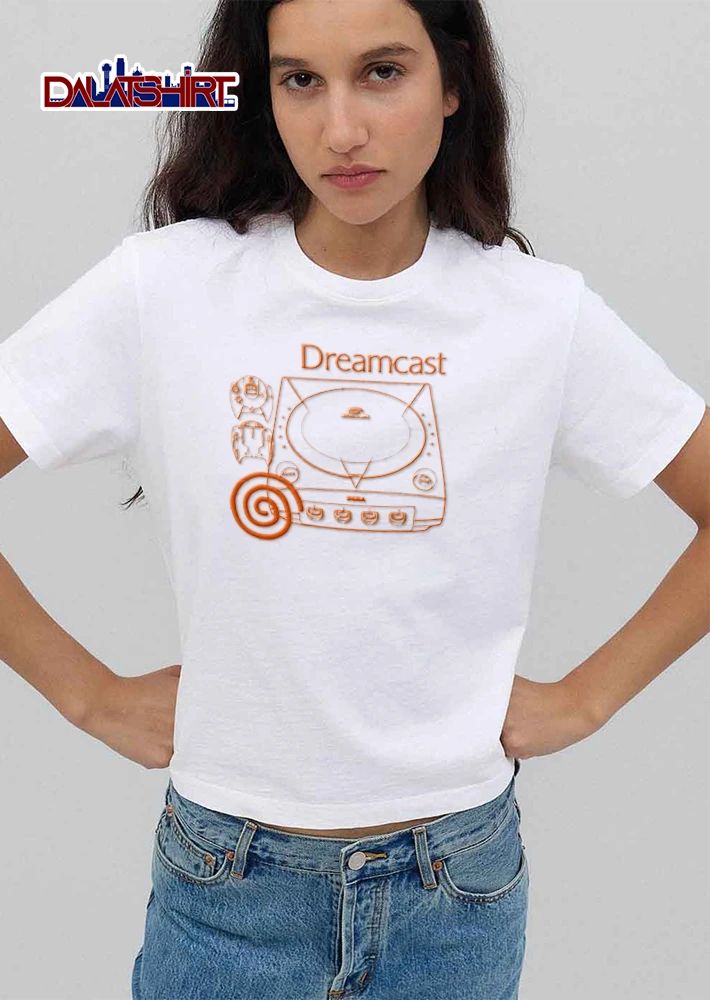 Sega Dreamcast Console Controller Spiral Orange Line Art Vintage shirt