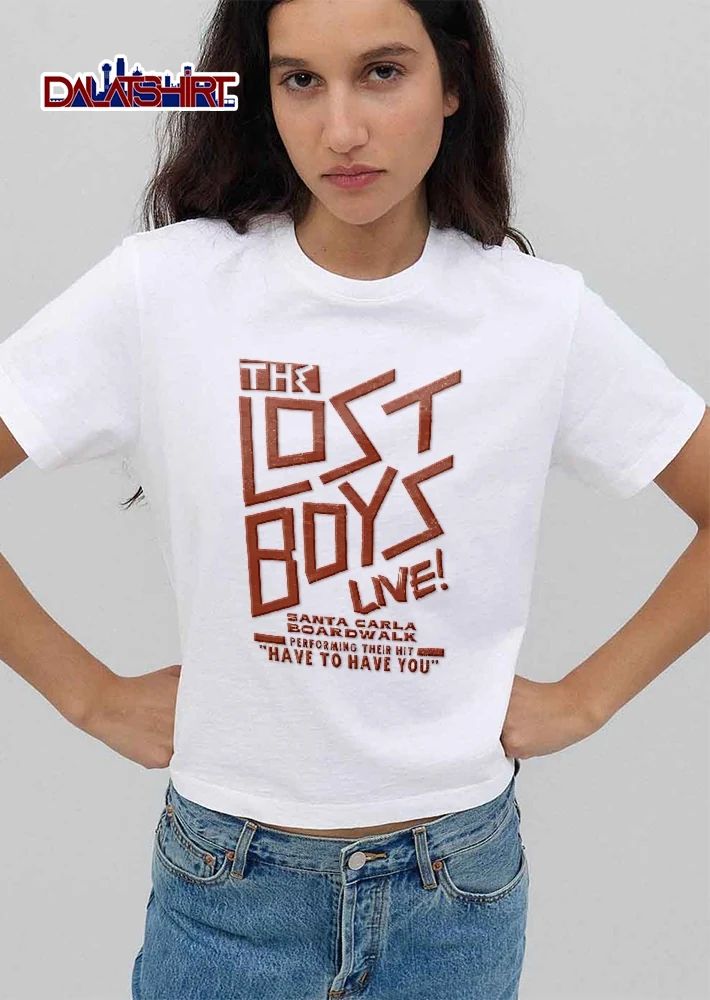 The Lost Boys Live Santa Carla Boardwalk Performing Their Hit Have To You Red Distressed Typography Poster shirt