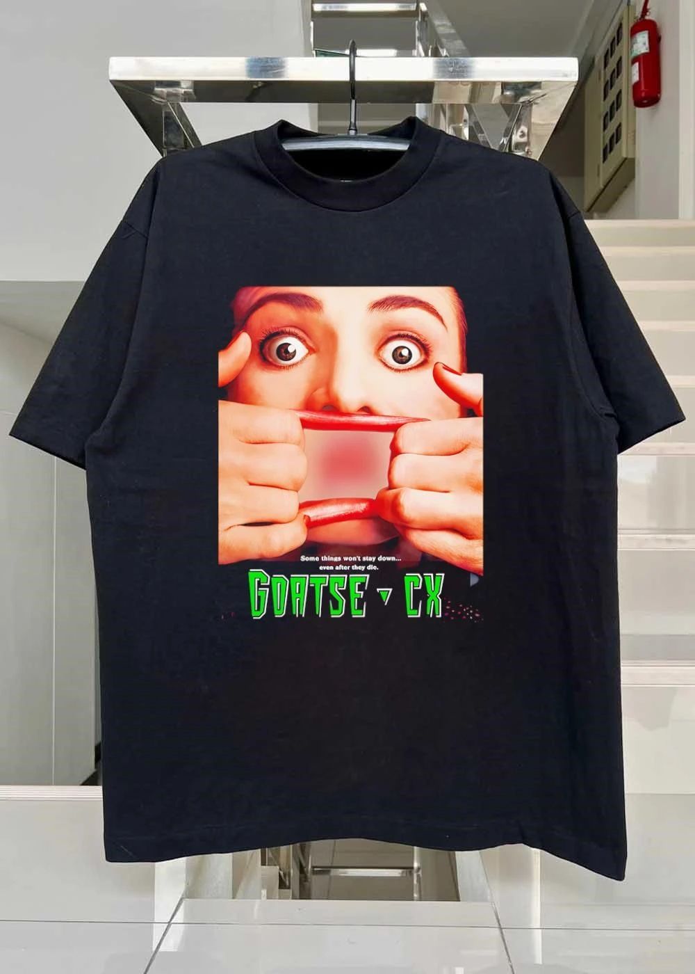 Some Things Wont Stay Down Even After They Die Goatse Cx Woman Stretching Mouth Horror Poster shirt