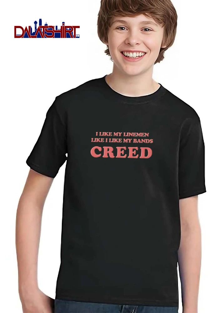 I Like My Linemen Bands Creed Red Retro Typography shirt