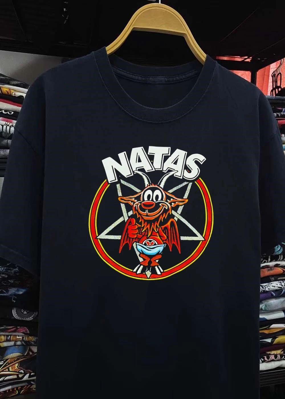 Natas Devil Giving Thumbs Up Inside Pentagram T-Shirt