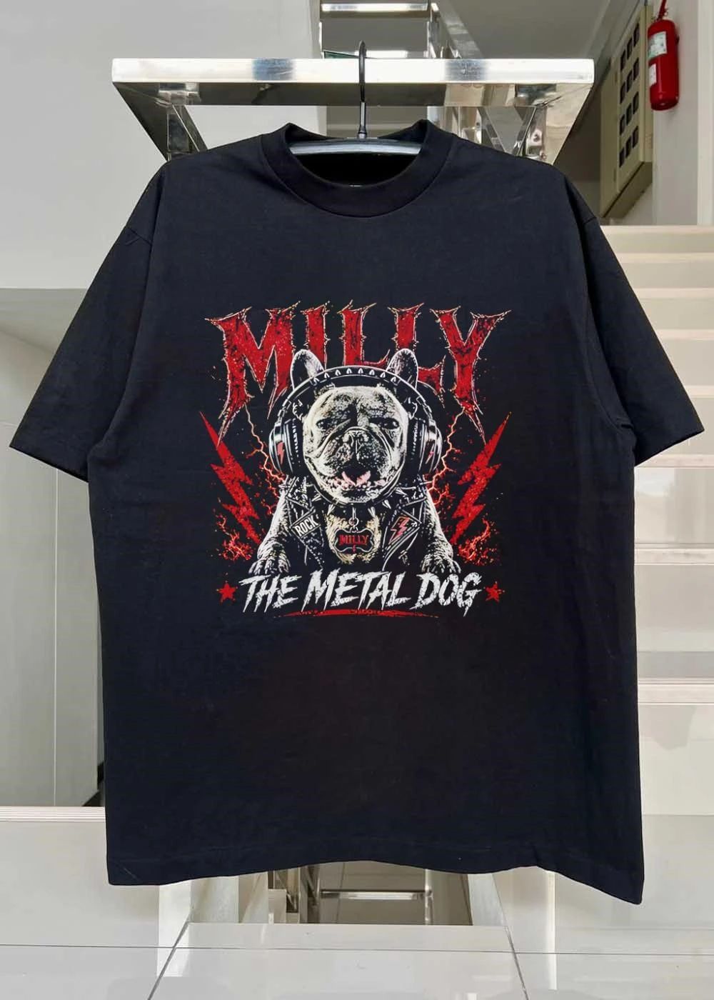 Milly The Metal Dog Rock Music French Bulldog T-Shirt