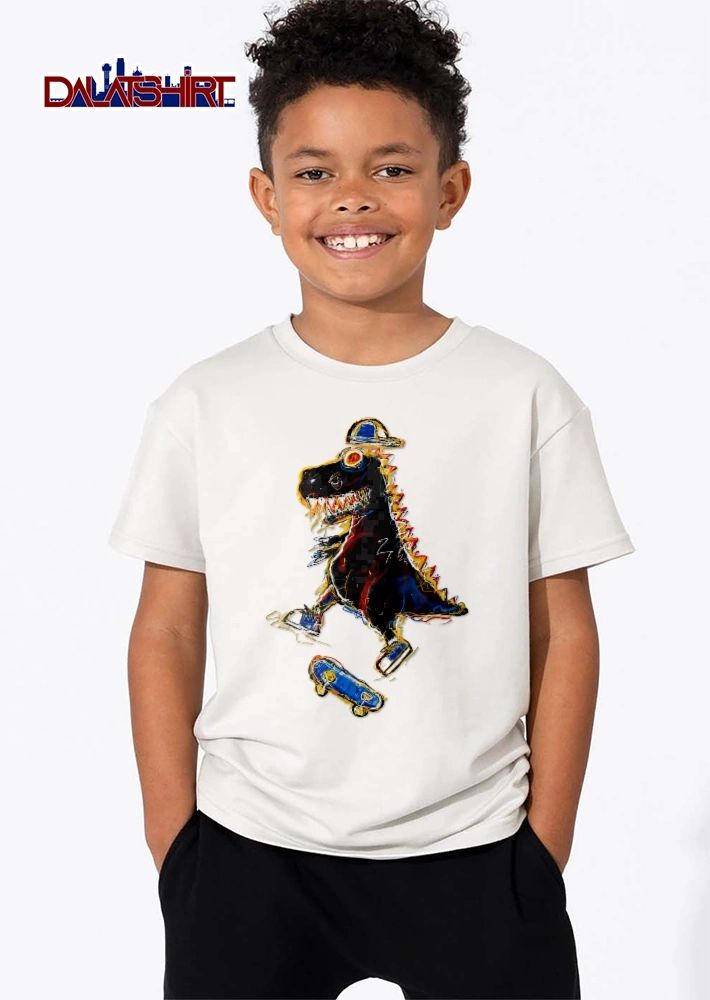Scribble Tyrannosaurus Rex Skateboarding Sneakers Sketch shirt