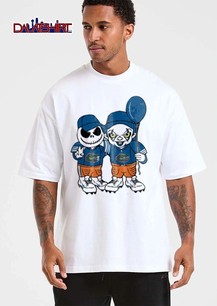 Florida Gators NCAA Cartoon Jack Skellington Pennywise Clown Blue Balloon shirt