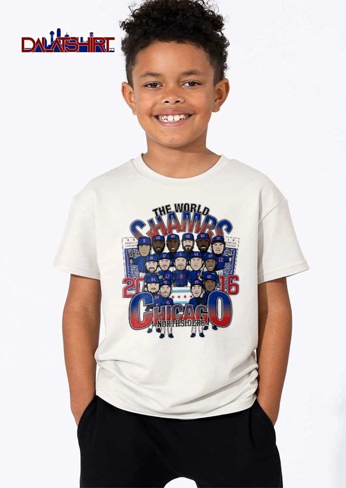 Chicago Cubs MLB The World Champs Northsiders 2016 Cartoon Caricature Roster shirt