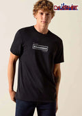 Champagne Khusanova In Sky Blue Rectangular Framed Text Graphic shirt