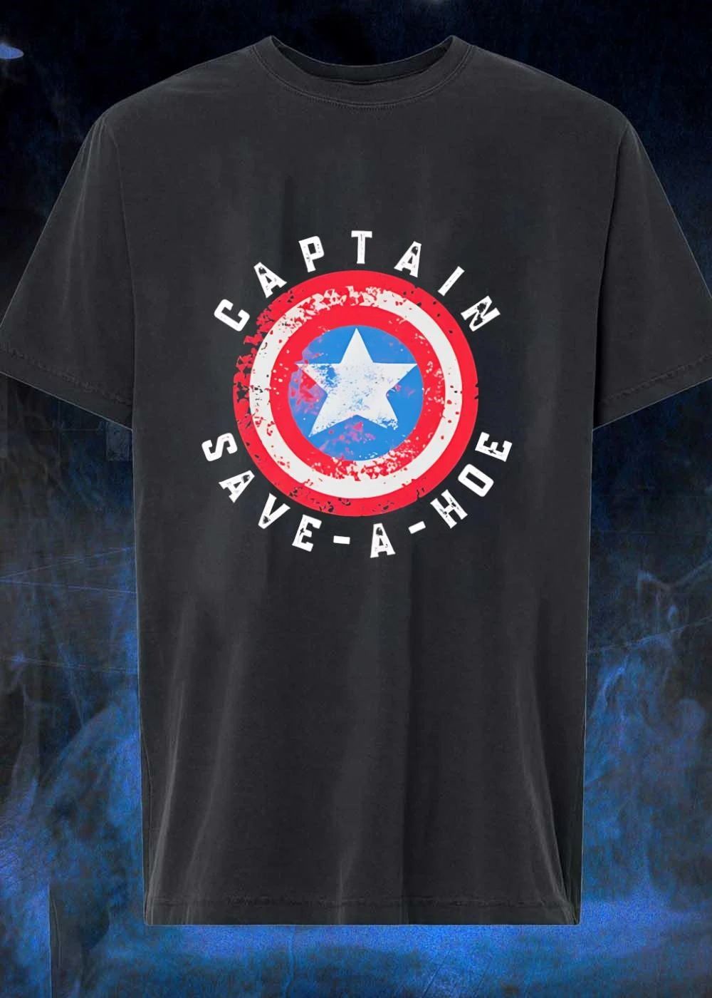 Captain Save-a-hoe Shield Logo Graphic T-Shirt
