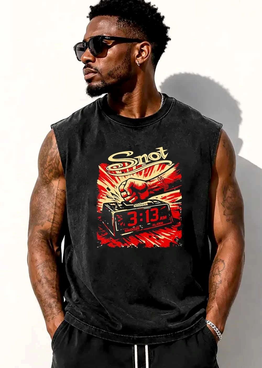 Snot Snooze 3 13 Am Alarm Fist Smashing Digital Clock Red Burst shirt