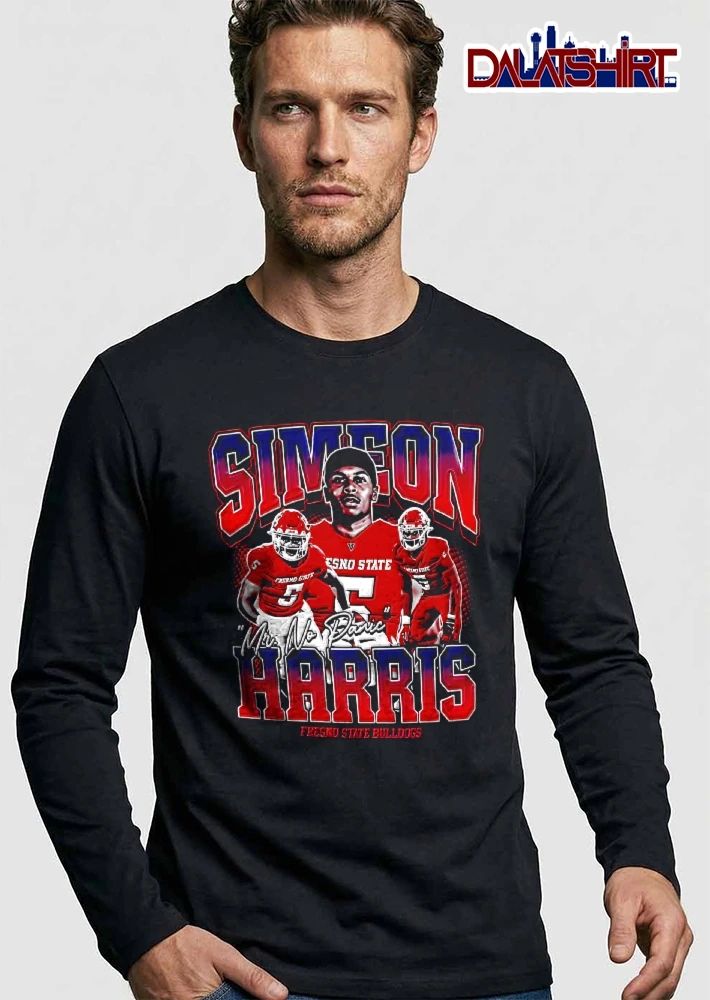 Fresno State Bulldogs NCAA Mr No Panic Simeon Harris Player Collage Halftone Bootleg shirt