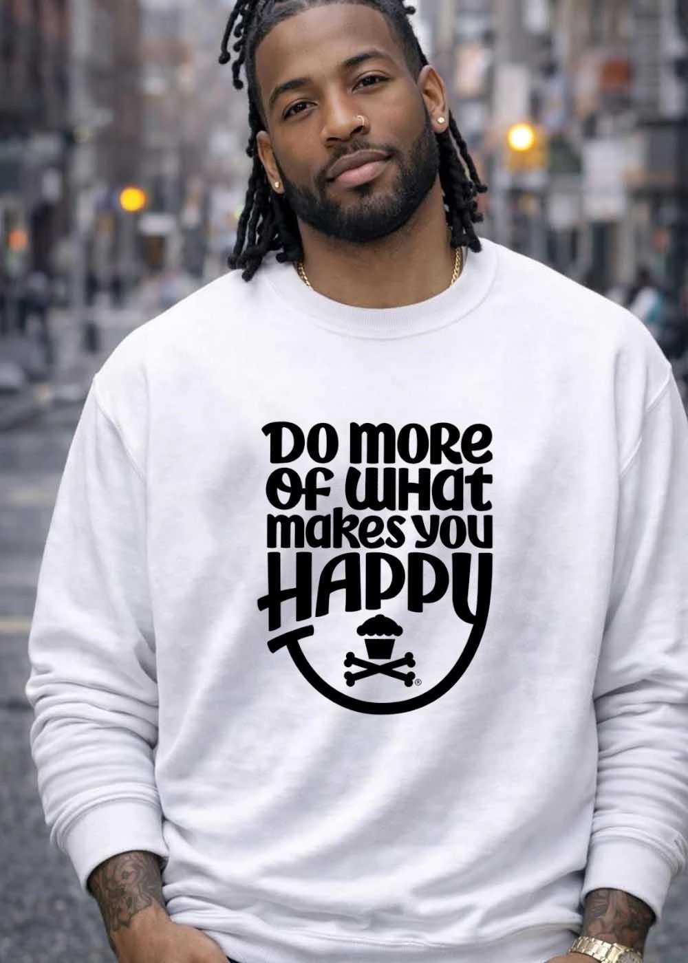 Do More of What Makes You Happy Cupcake Skull Crossbones shirt