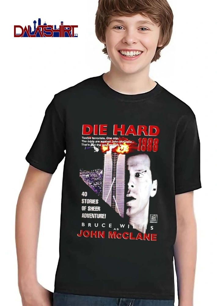 Die Hard 40 Stories Of Sheer Adventure Bruce Willis John Mcclane 1988 Movie Poster Skyscraper Explosion shirt