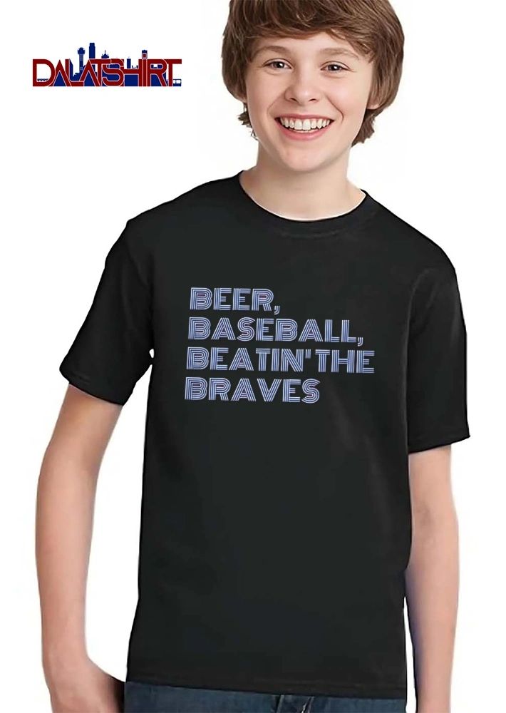 Beer Baseball Beatin The Braves Retro Striped Line Typography shirt