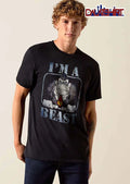 Donkey Kong Im A Beast Cartoon Gorilla Red Tie Distressed Frame shirt