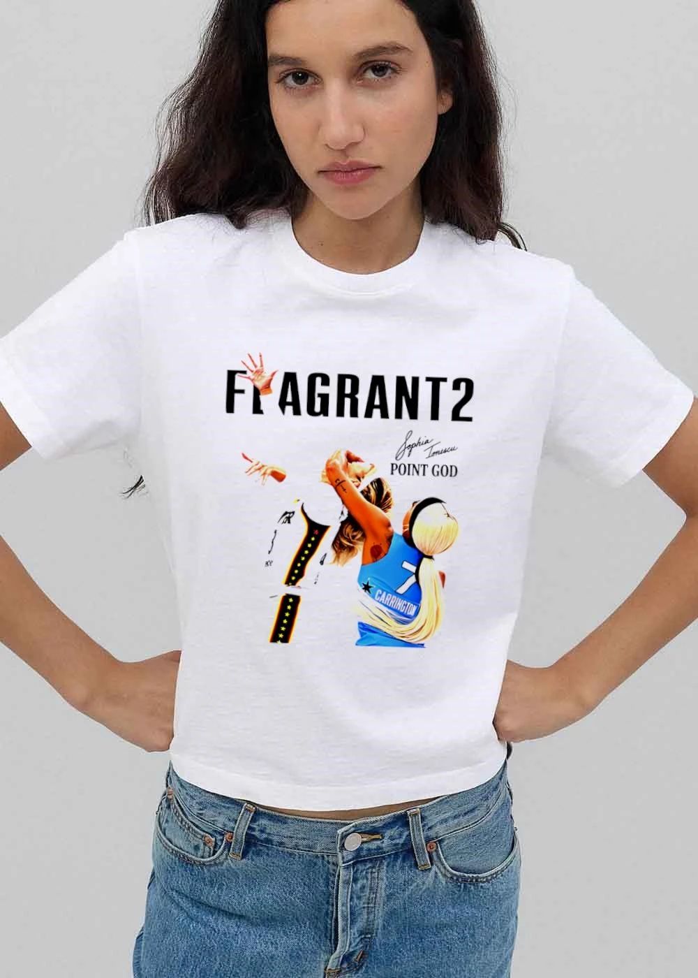 Flagrant 2 Point God Sophia Tomescu Carrington Bootleg Basketball Players Foul Contact Cutout shirt