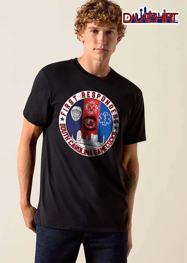 South Carolina Gamecocks NCAA First Responders Police Badge Fire Cross Star Of Life City Skyline shirt