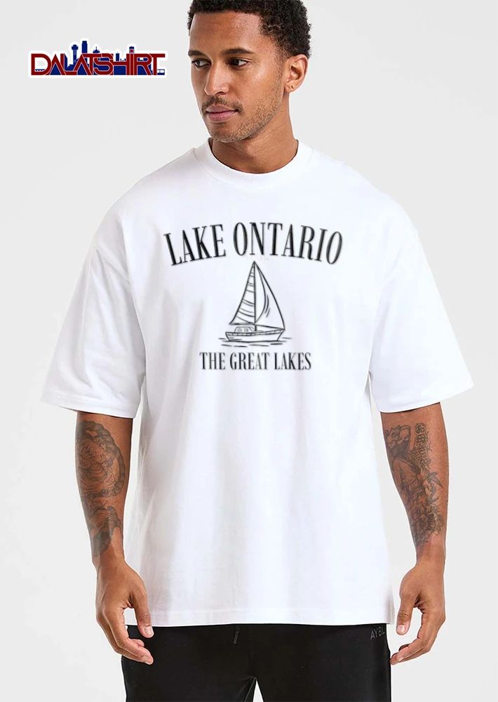 Lake Ontario The Great Lakes Line Art Sailboat Floating On Waves shirt