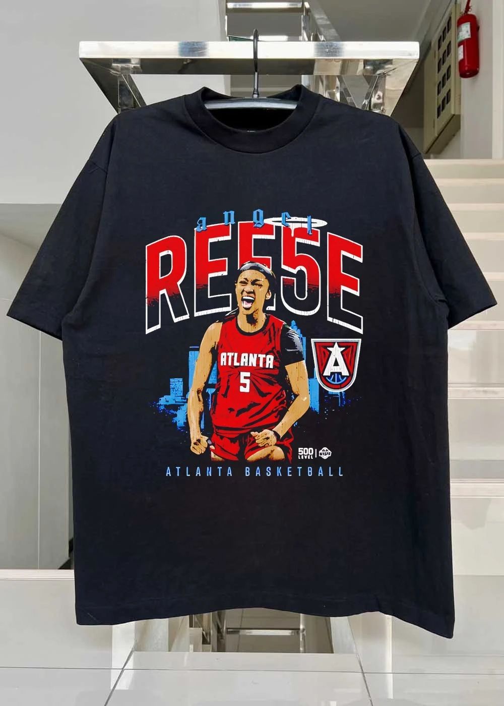 Angel Reese Shouting Atlanta Basketball Logo T-Shirt