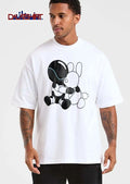 Cartoon Robot Hugging White Stuffed Bunny Plush Toy shirt