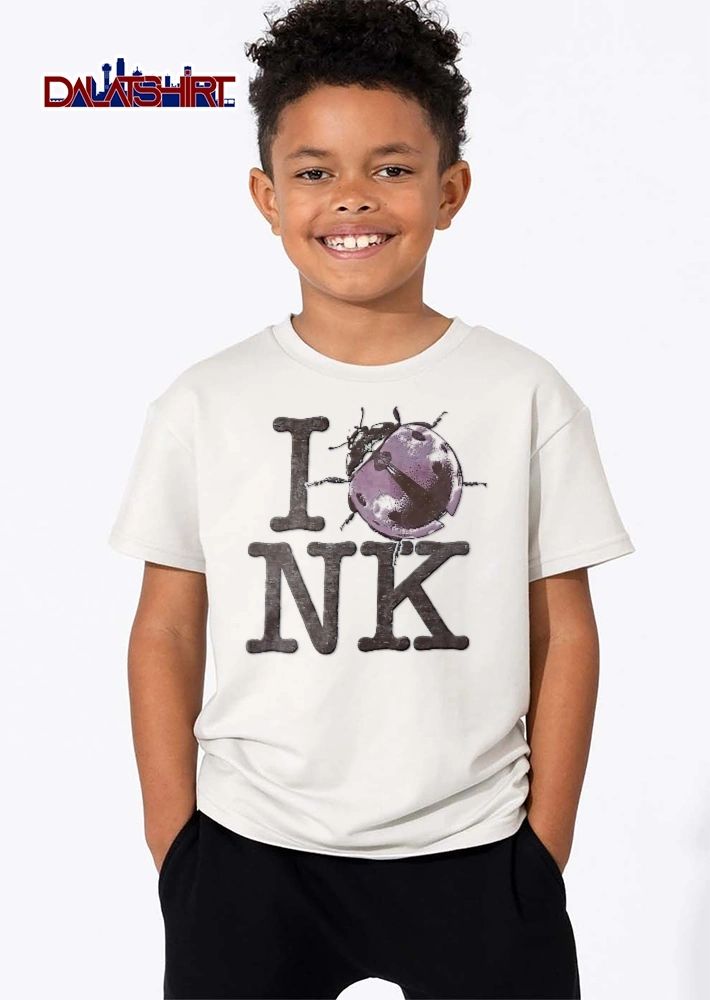 I Nk Distressed Pink Spotted Ladybug Crawling Wooden Letters shirt
