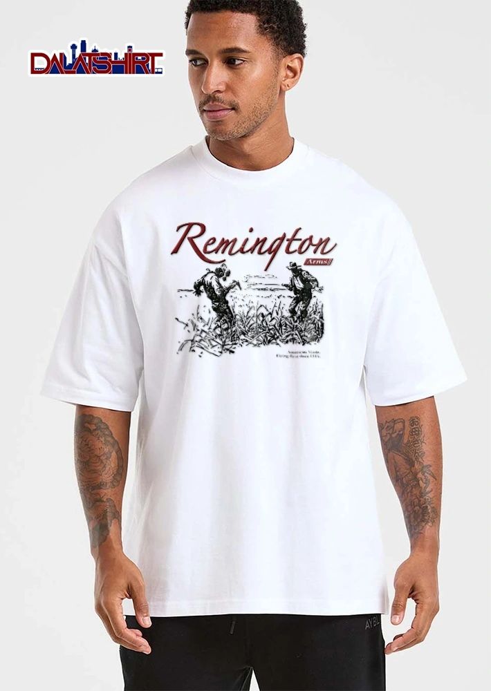 Remington Arms American Made Firing First Since 1816 Vintage Cowboys Gunfight Field Line Art shirt