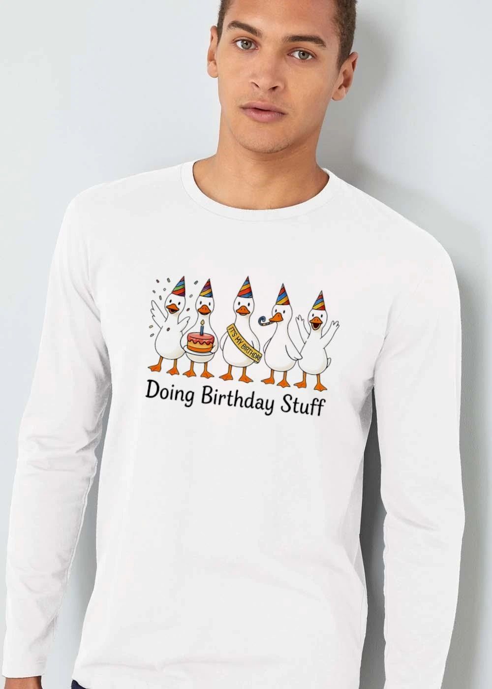 Doing Birthday Stuff Its My Cartoon Five Ducks Party Hats Cake shirt