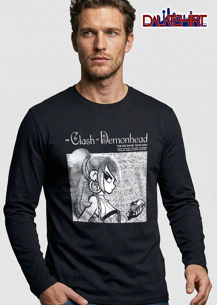 The Clash At Demonhead Big Bang Tour 2006 Anime Girl Holding Phone Halftone shirt
