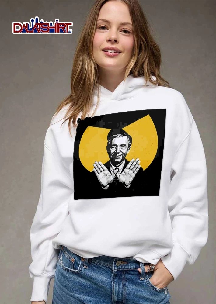 Wu Tang Clan Mister Rogers Making Hand Sign Yellow Stencil shirt