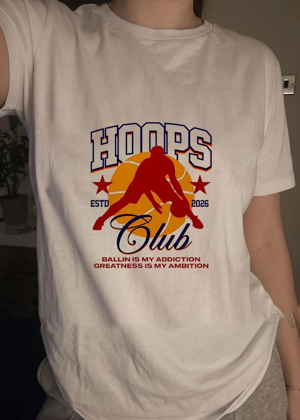 Ballin Is My Addiction Greatness Is My Ambition Hoops Club ESTD 2026 T-Shirt
