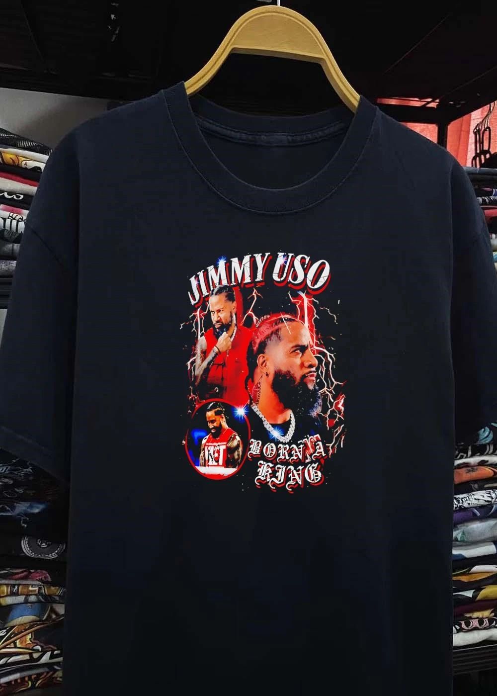 Jimmy Uso Born a King Red Lightning Graphic T-Shirt