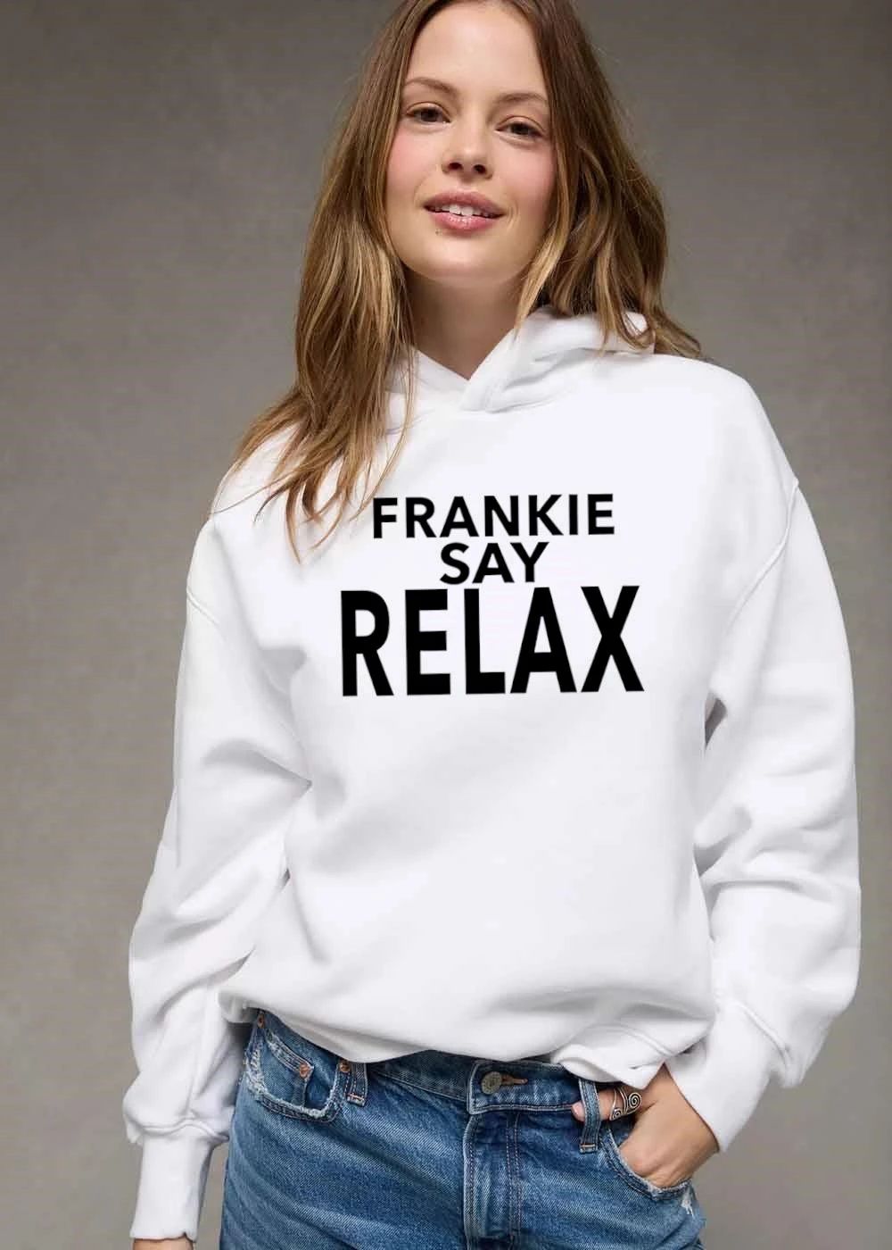 Frankie Say Relax Minimalist Bold Black Sans Serif Typography shirt
