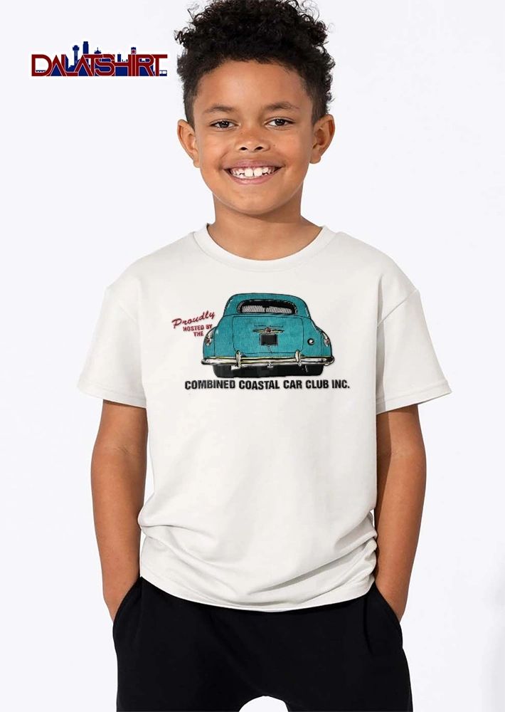 Combined Coastal Car Club Inc Proudly Hosted By The Vintage Teal Automobile Rear View shirt