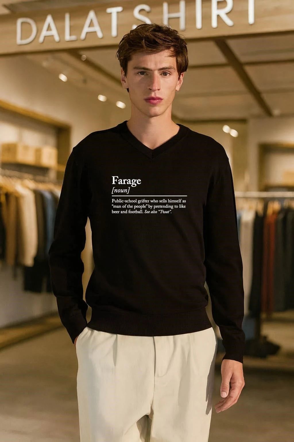 Anti-Establishment Satire Public School Grifter Man of People Beer Football shirt