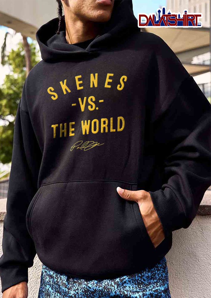 Skenes Vs The World Paul Yellow Typography Handwritten Signature shirt