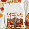 Grandma's Pumpkin Patch Fall Vibes - Personalized T Shirt