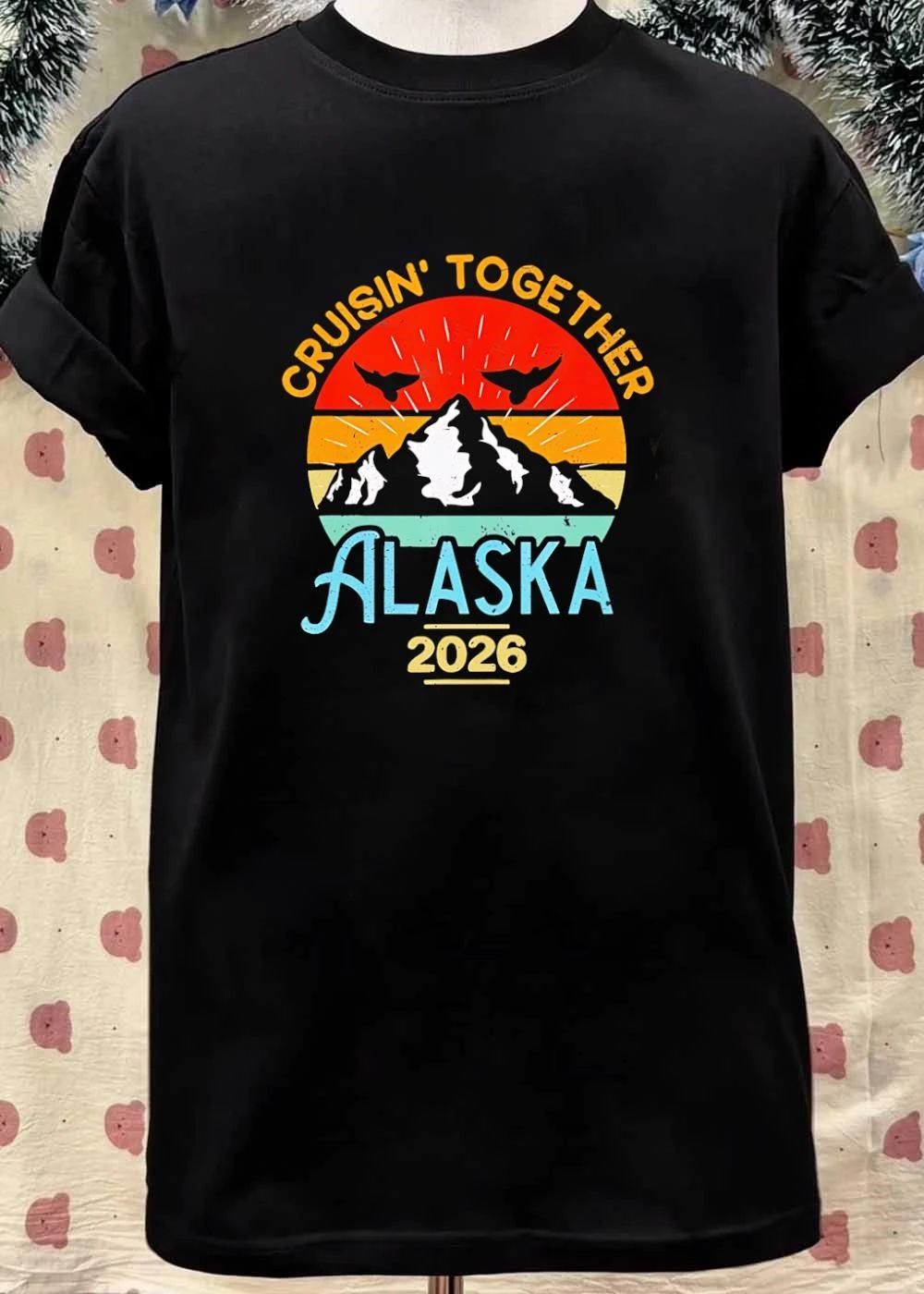 Cruisin Together Alaska 2026 Retro Mountain Travel T-Shirt