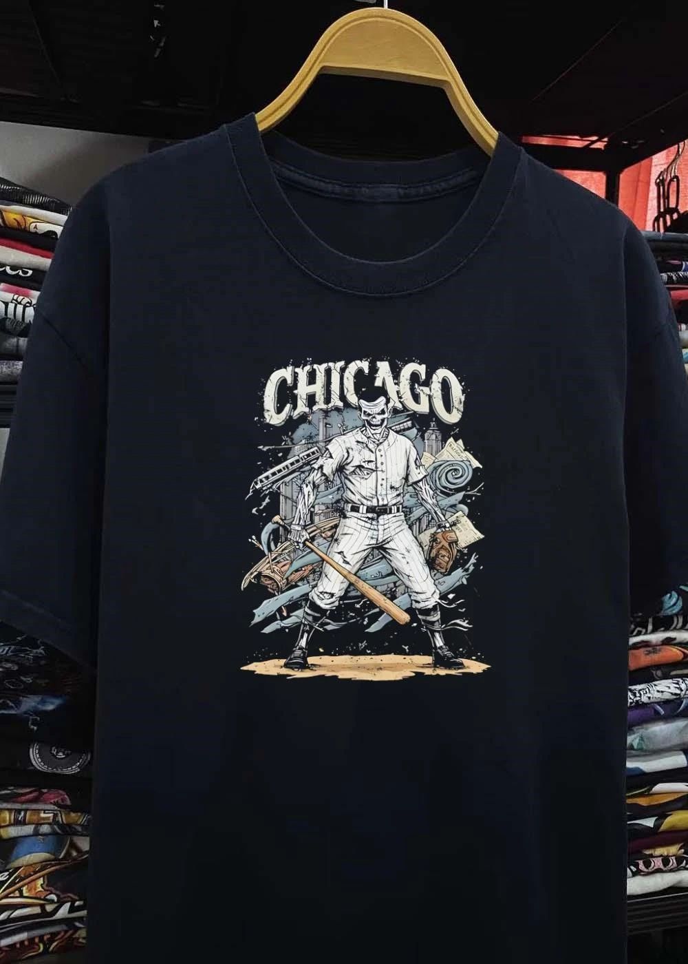 Zombie Baseball Player at Bat Chicago White Sox T-Shirt