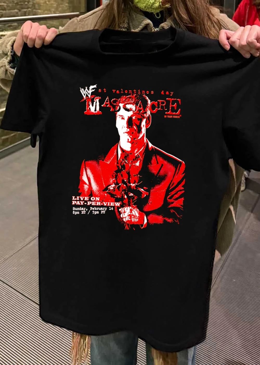 WWF St Valentines Day Massacre Vince McMahon Holding Flowers T-Shirt