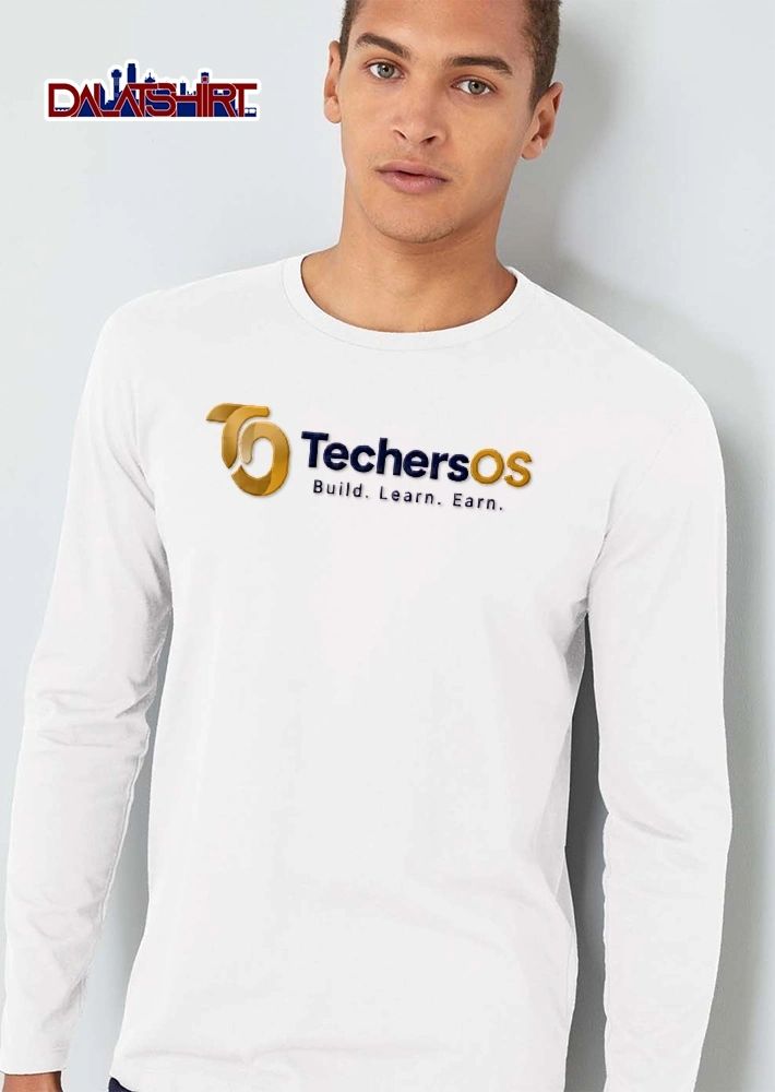 Techersos Build Learn Earn Gold Abstract Ribbon Swirl Logo shirt