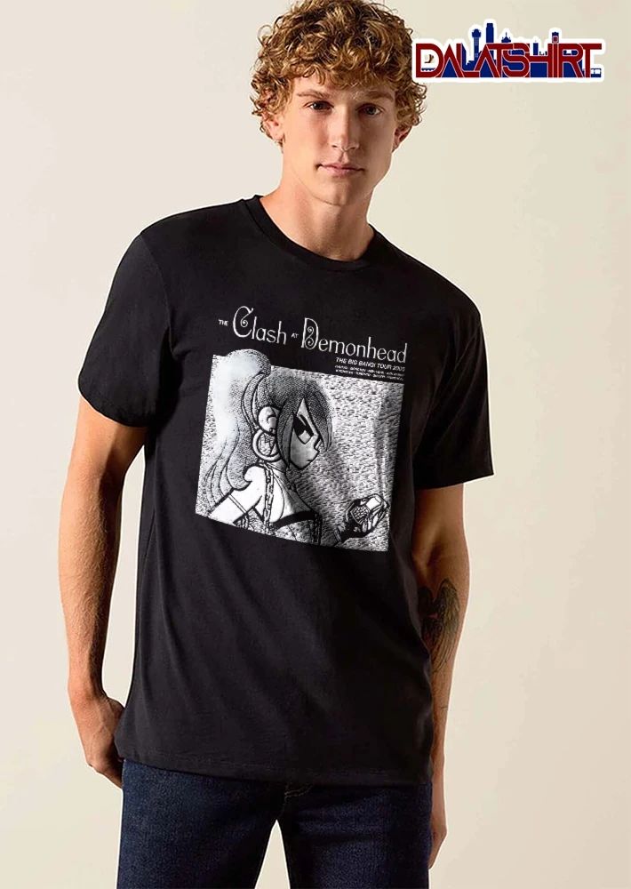 The Clash At Demonhead Big Bang Tour 2006 Anime Girl Holding Phone Halftone shirt