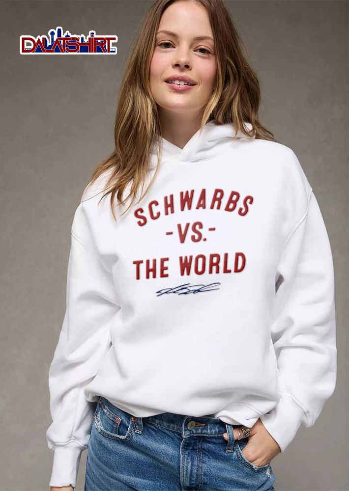 Schwarbs Vs The World Kyle Schwarber Signature Typography Red Background shirt