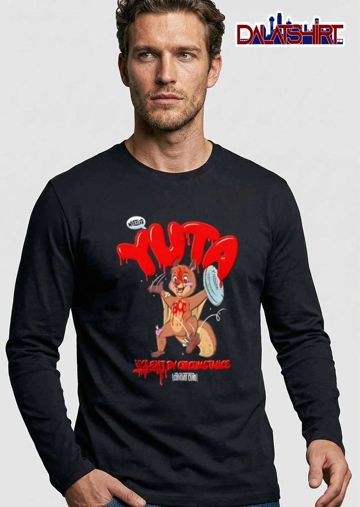 Aew Blackpool Combat Club Violent By Circumstance Wheeler Yuta Cartoon Bloody Squirrel Trash Can Lid shirt