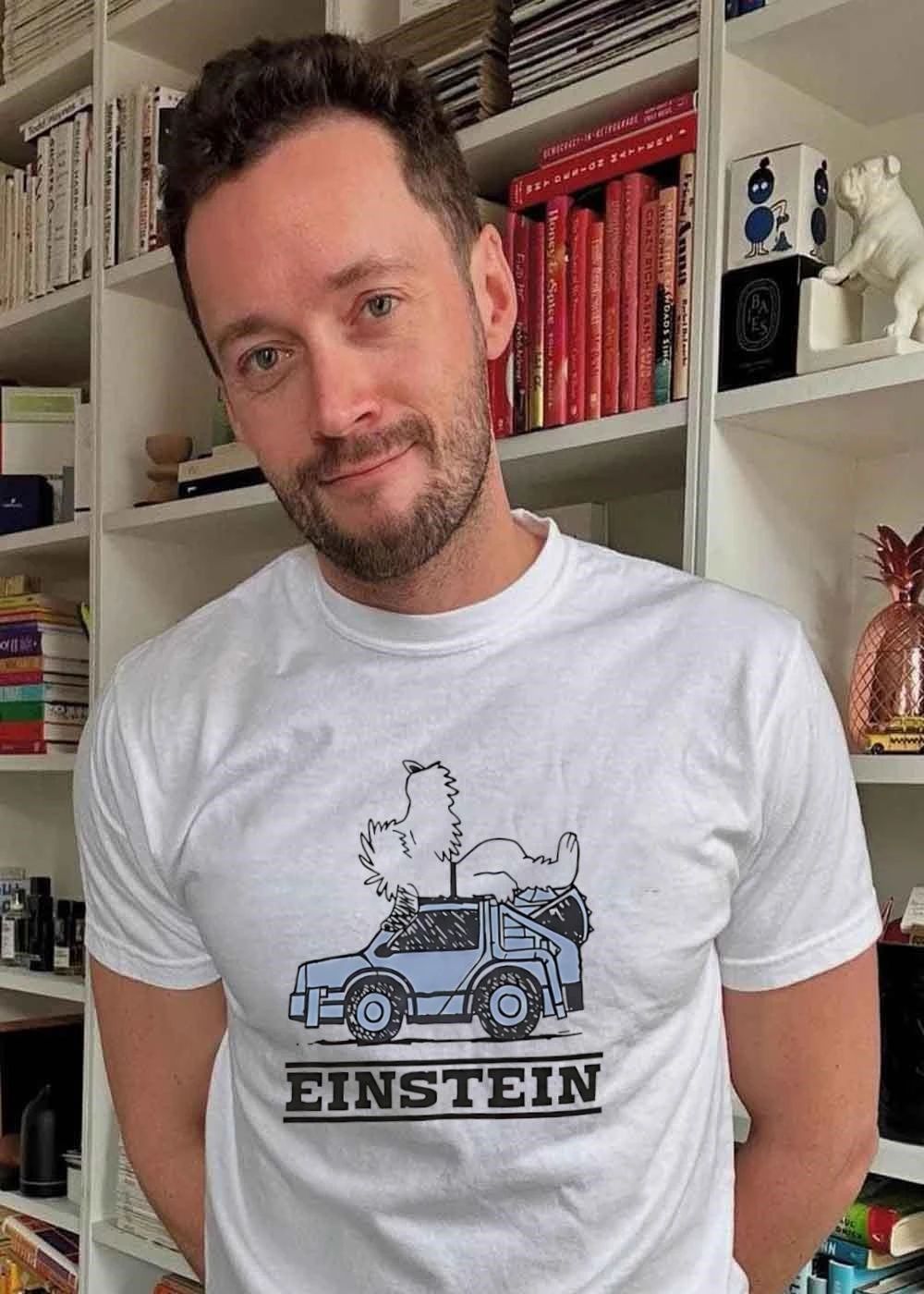 Einstein Dog Riding Delorean Back to the Future shirt